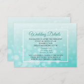 ティール（緑がかった色）バブルエレガントなウェディング詳細カード エンクロージャーカード (正面/裏面)