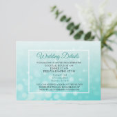 ティール（緑がかった色）バブルエレガントなウェディング詳細カード エンクロージャーカード (スタンド正面)