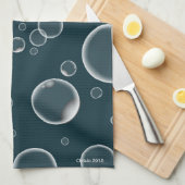 ティール(緑がかった色)バブルキッチンタオルホームデコール キッチンタオル (四つ折り)