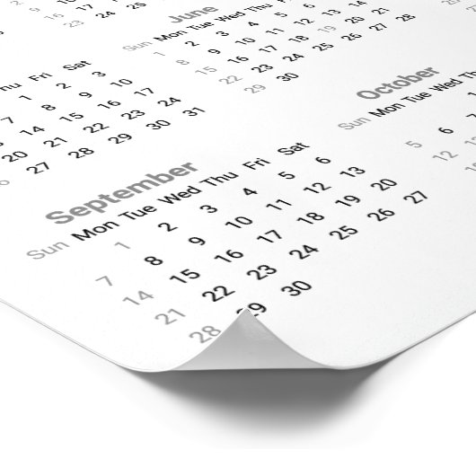 ティール(緑がかった色)バラと蝶2025カレンダー ポスター (角)