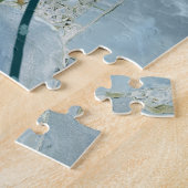 ティール(緑がかった色)バラパズル ジグソーパズル (側面)