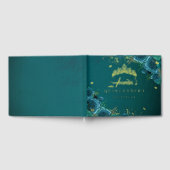 ティール(緑がかった色)バラフローラスワールキンセアニェラ金ゴールド ゲストブック (全面)