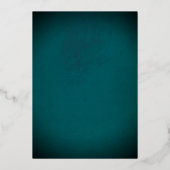 ティール（緑がかった色）バラフローラ金ゴールドスワールキンセアニェラ 箔招待状 (裏面)