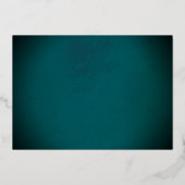 ティール（緑がかった色）バラフローラ金ゴールドスワール金ゴールドキンセアニェラ 箔招待状 (裏面)