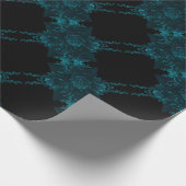 ティール（緑がかった色）バラブラックゴシック結婚ズ ラッピングペーパー (角)