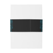 ティール（緑がかった色）バラブラックゴシック結婚ズ 招待状ベリーバンド (裏面例)