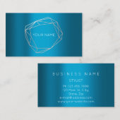 ティール(緑がかった色)バラポールフレーム幾何学的ミニマリズム 名刺 (正面/裏面)