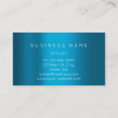 ティール(緑がかった色)バラポールフレーム幾何学的ミニマリズム 名刺 (裏面)