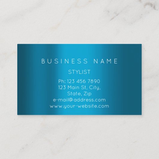 ティール（緑がかった色）バラポールフレーム幾何学的ミニマリズム 名刺 (裏面)