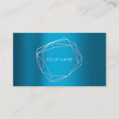 ティール（緑がかった色）バラポールフレーム幾何学的ミニマリズム 名刺 (正面)