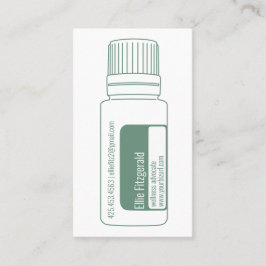 ティール（緑がかった色）バランスブルーエッセンシャル油ボトル 名刺