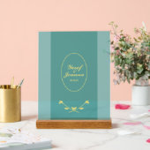 ティール（緑がかった色）バラ結婚アクリル標識 アクリルサイン (ウェディング)