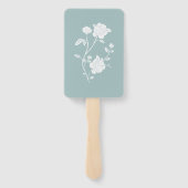 ティール(緑がかった色)バラ結婚式の引き出物ハンドファン ハンドファン (裏面)