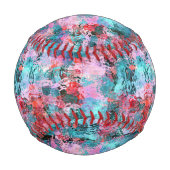 ティール（緑がかった色）バラ金ゴールドレッドウォーター色 野球ボール (裏面)