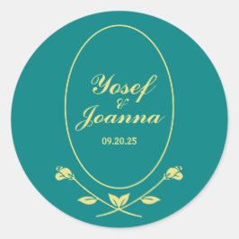 ティール（緑がかった色）バラ ラウンドシール