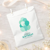 ティール（緑がかった色）バルーンハッピーバースデー フェイバーバッグ (クリップ留めされた状態)