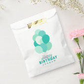 ティール（緑がかった色）バルーンハッピーバースデー フェイバーバッグ (封をした状態)