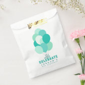 ティール(緑がかった色)バルーン祝ズ任意の年齢誕生日 フェイバーバッグ (封をした状態)