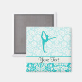 ティール(緑がかった色)バレエ マグネット (正面/裏面)