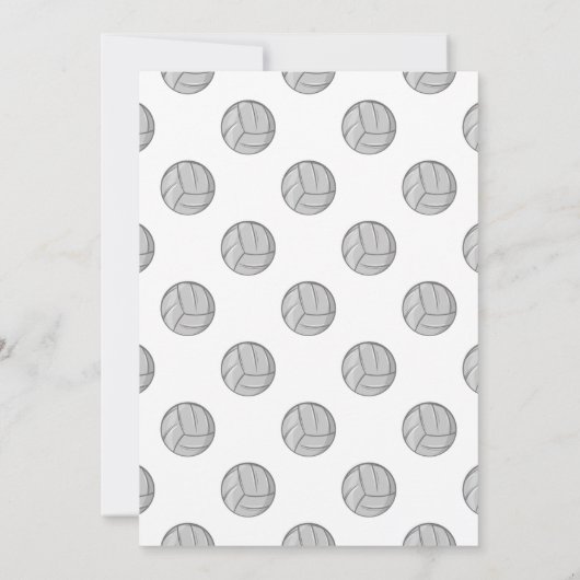 ティール（緑がかった色）バレーボールバースデーパーティー招待状 (裏面)