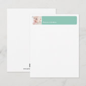 ティール（緑がかった色）バンドモダン写真感謝していyou flat note card 招待状 (正面/裏面)