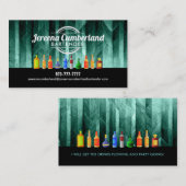 ティール(緑がかった色)バーテンダー名刺 名刺 (正面/裏面)