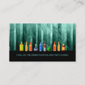 ティール(緑がかった色)バーテンダー名刺 名刺 (裏面)