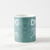 ティール(緑がかった色)バーラップドッグママコーヒマグ コーヒーマグカップ (中央)