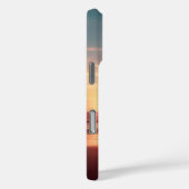 ティール（緑がかった色）&バーントオレンジサンライズオーバー海 Case-Mate iPhoneケース (裏面 / 右)