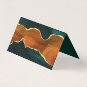 ティール(緑がかった色)、バーントオレンジ&金ゴールドアゲート結婚トの座席表 (裏面)