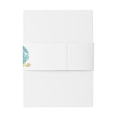 ティール（緑がかった色）バーンドオレンジ秋フローラ結婚ズ 招待状ベリーバンド (裏面例)