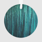 ティール（緑がかった色）パイングリーンティンゼル金ゴールドクリスマスツリー オーナメント (裏面)