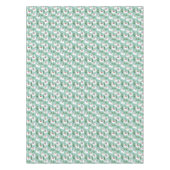 ティール(緑がかった色)パターンのかわいいラマ テーブルクロス (正面)