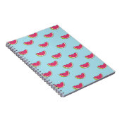 ティール(緑がかった色)パターンのスイカの切れ ノートブック (右側)