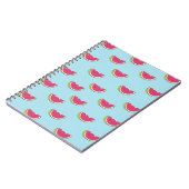 ティール(緑がかった色)パターンのスイカの切れ ノートブック (左側)