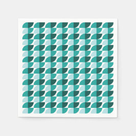 ティール（緑がかった色）パターンナプキン スタンダードカクテルナプキン