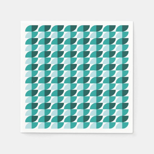 ティール（緑がかった色）パターンナプキン スタンダードカクテルナプキン (正面)