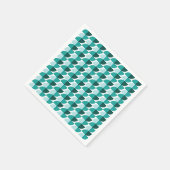 ティール（緑がかった色）パターンナプキン スタンダードカクテルナプキン (角)