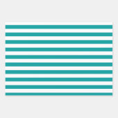 ティール（緑がかった色）パターン包装紙シートセット ラッピングペーパーシート (正面)