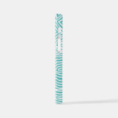 ティール（緑がかった色）パターン iPhoneケース (左側面)