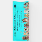 ティール（緑がかった色）パピズオンフローラボタニカルドッグトリマー 横断幕 (縦)