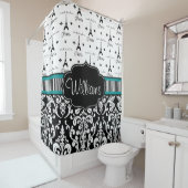 ティール（緑がかった色）パリ シャワーカーテン (インサイチュ)