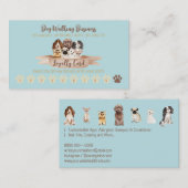 ティール（緑がかった色）パンチドッグウォーカーロイヤリティ割引ポー 名刺 (正面/裏面)