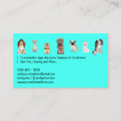 ティール(緑がかった色)パンチドッグウォーカーロイヤリティ割引 名刺 (裏面)