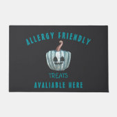 ティール(緑がかった色)パンプキンハロウィンアレルギーロフレンドリーート ドアマット (正面)