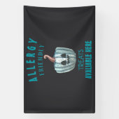 ティール（緑がかった色）パンプキンハロウィンアレルギーロフレンドリーート 横断幕 (縦)