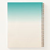 ティール（緑がかった色）パーソナライズされたとベージュのノート ノートブック (裏面)