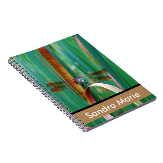 ティール（緑がかった色）パーソナライズされたアイドトンボ ノートブック (右側)