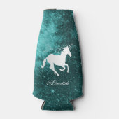 ティール（緑がかった色）パーソナライズされたボトルクール ボトルクーラー (正面)