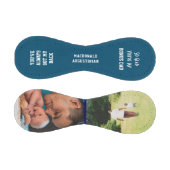 ティール(緑がかった色)パーソナライズされた2フォトボーナスパパ 野球ボール (パネル)